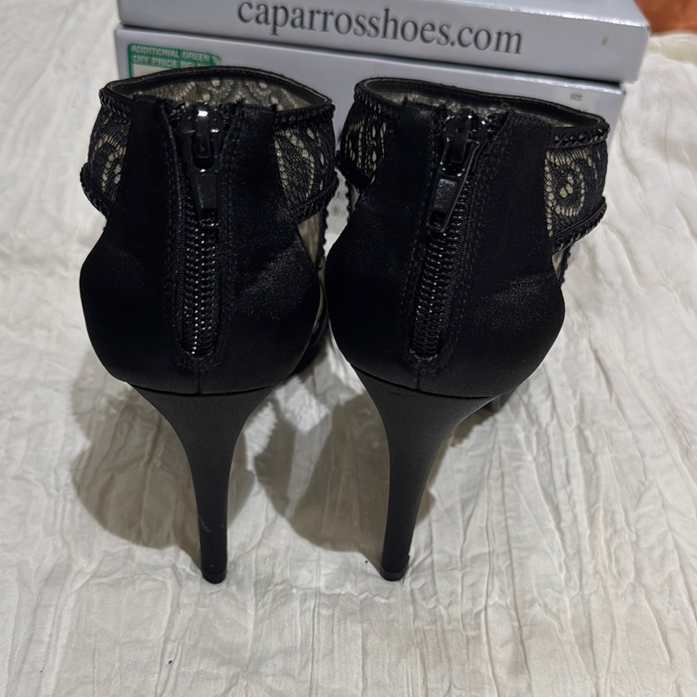 Caparros Black Lace Women's Heels - Picture 3 of 5